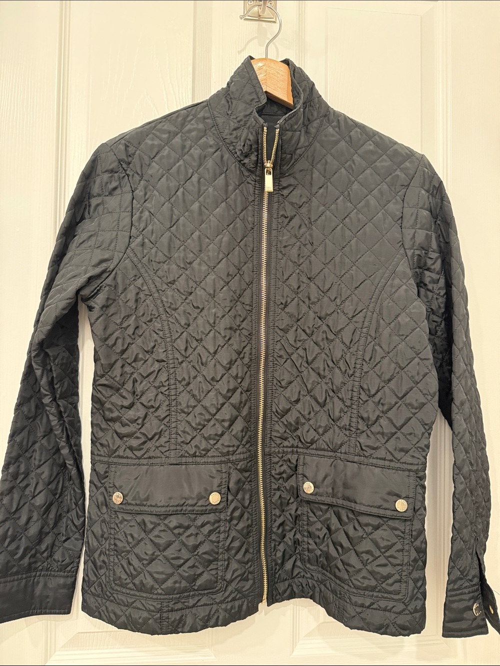Tail Black Quilted Lightweight Men's Jacket with Gold Zipper